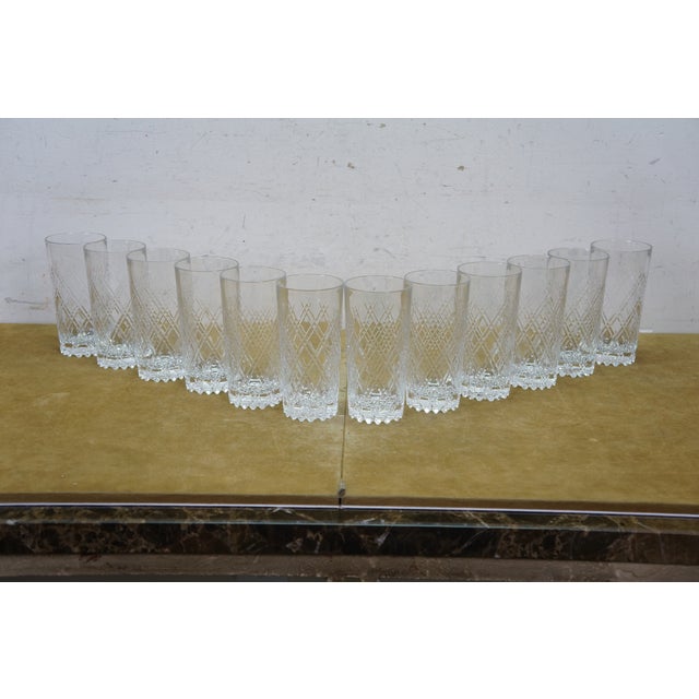 1930s Antique Cut Crystal Stemware Wine Water Goblets Champagne Flutes Cordials - 71 pcs For Sale - Image 5 of 18