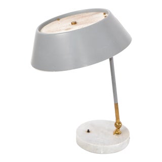 Stilux Italy Mid-Century Modern Adjustable Brass & Marble Desk Lamp Table Lamp For Sale