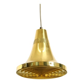 Model T 598 Pendant Lamp in Brass by Hans-Agne Jakobsson, Markaryd, Sweden, 1960s For Sale