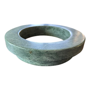 1980's Modern Circular Green Marble Wine Bottle Coaster