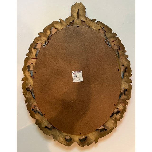 Vintage Hollywood Regency Oval Mirror For Sale - Image 14 of 14