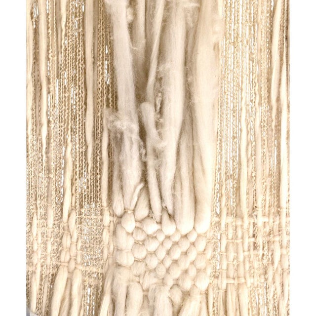 Metal Large Wall Sconce with Raw Wool Shade, 1950s For Sale - Image 7 of 9
