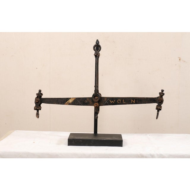 Mid 20th Century French Mercantile Iron Scale on Stand For Sale - Image 12 of 12