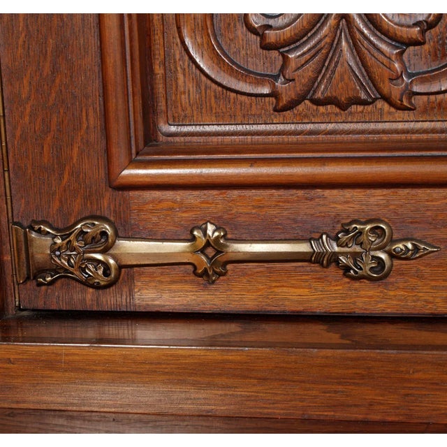 Antique Carved Sideboard Bookcase For Sale - Image 4 of 8
