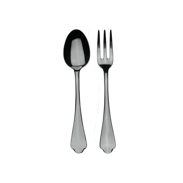 Contemporary Mepra Dolce Vita 2-Piece Hostess Serving Set, Mirror Oro Black For Sale - Image 3 of 3