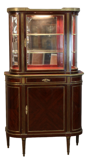 Louis XVI Style Mahogany Display Cabinet