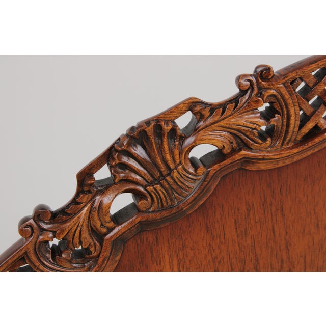 English Vintage Revolving Mahogany Pie Crust Tilt Top Table For Sale - Image 12 of 18