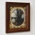 Antique Reverse Painted Glass Mat Framed Mirror, Circa Early 20th Century. Filigree details and column-like structures are...