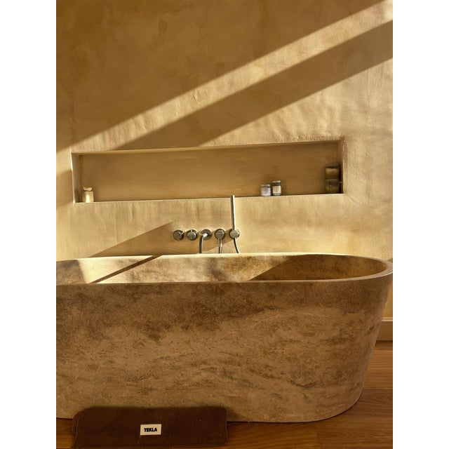 Stone Sculptural Travertine Bathtub by My Habitat Design For Sale - Image 7 of 12