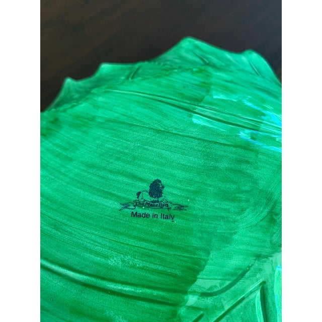 Fitz and Floyd Large Ceramic Cabbage Leaf Salad Bowl For Sale - Image 4 of 5