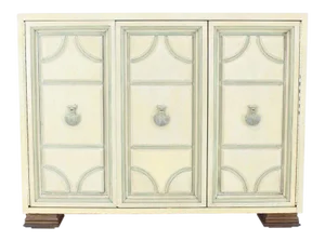 1970s Mid-Century Modern Marble Two Tone Finish Folding Doors Bachelor Chest