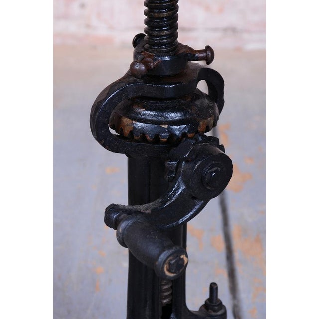 Mid-Century Modern Mid-Century Swivel Stool in Cast Iron and Leather, Italy, 1970s For Sale - Image 3 of 10