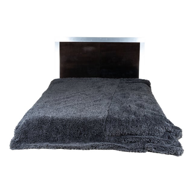 Bed in Inox and Suede, 1970 For Sale