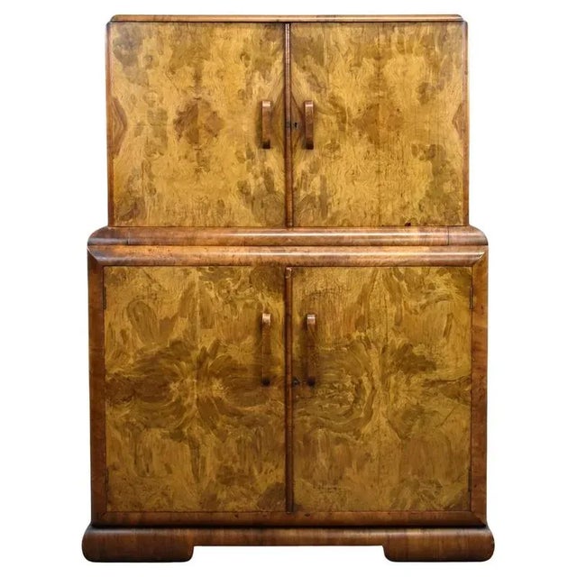 Art Deco Burr Walnut Cocktail Cabinet, 1930s For Sale - Image 10 of 10