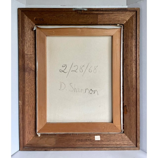 1968 Original Framed Female Portrait Painting Signed Shannon For Sale - Image 11 of 13