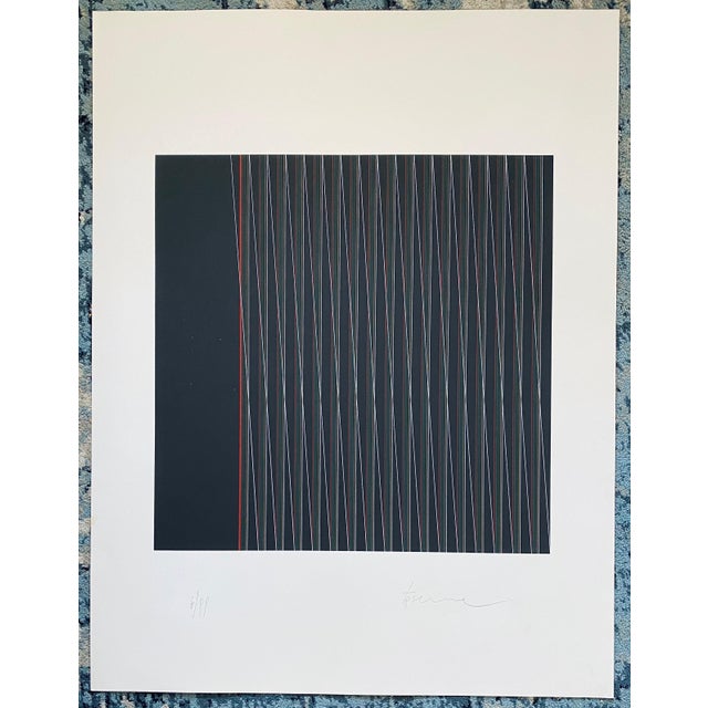 Printmaking Materials Attilio Taverna, Italian Kinetic Op Art Attilio Taverna Silkscreen Lithograph Print Light Artist, 1981 For Sale - Image 7 of 8