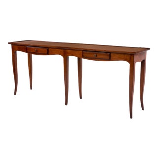 French Country Fruitwood Sofa Console Hall Table Antique Vintage For Sale