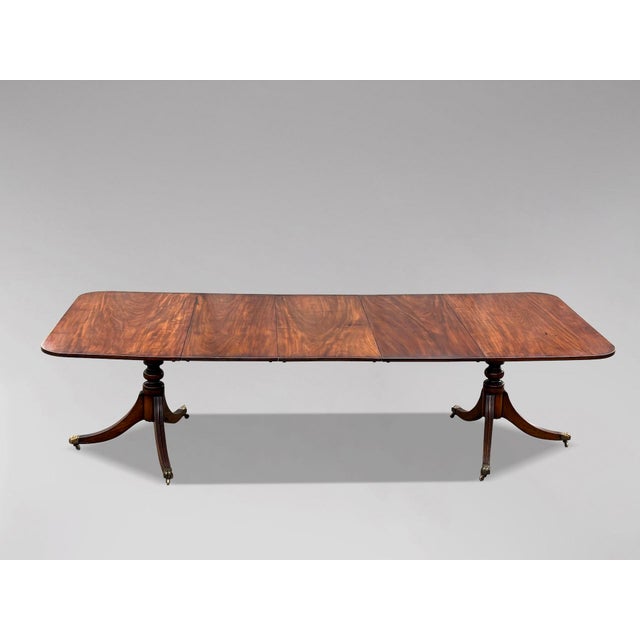 Antique Georgian Twin Pedestal Dining Table in Mahogany, 1800 For Sale - Image 9 of 9