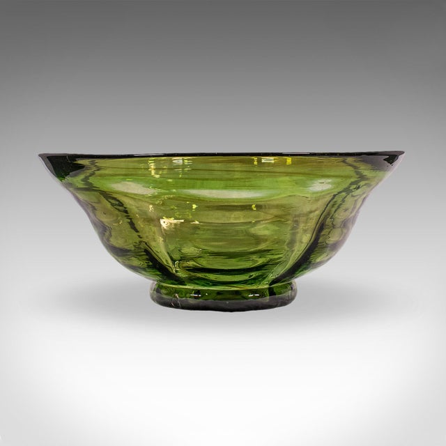 1970s Vintage Mid Century Modern Fruit Bowl, Continental, Art Glass Serving Dish, 1970 For Sale - Image 5 of 12