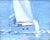 Abstract Sailboat Nautical Ocean Oil Painting Including the Antiqued Gold Wood Frame For Sale - Image 3 of 5