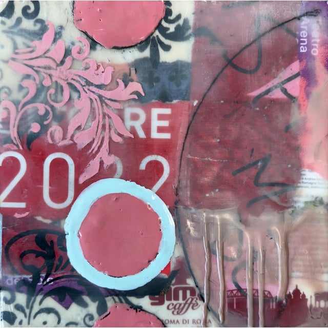 Inspired by Rome #2 by Therese Cook Encaustic on wood, 8x8"