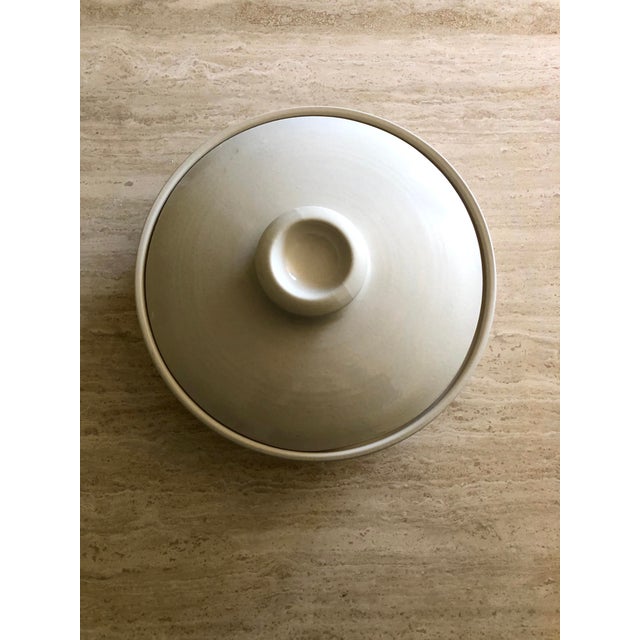 Pottery Barn Large Round Ceramic Bowl W/Lid Chairish