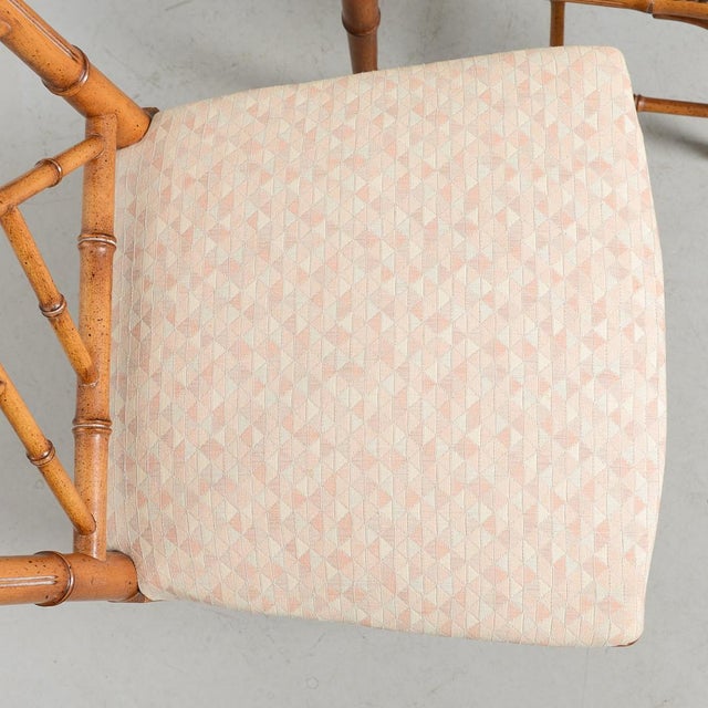 Beige Vintage Faux Bamboo X-Back Dining Chairs, 1970s, Set of 2 For Sale - Image 8 of 9