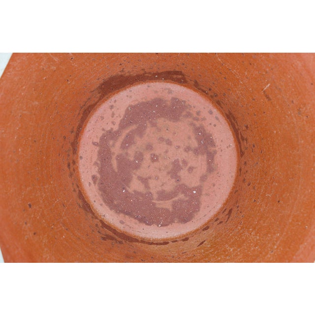 19th Century Portuguese Tan & Orange Terracotta Dairy Bowl, Earthenware For Sale - Image 9 of 11
