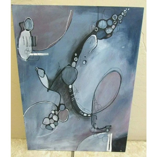 Abstract 1990s Modernist Abstract Painting by Gloria T. Roberts For Sale - Image 3 of 10