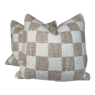 Mokum "Quadro Boucle" in Chalk 22" Pillows-a Pair For Sale