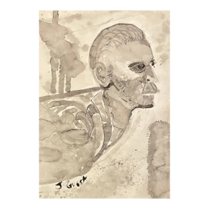 Modern Portrait of a Man Watercolor