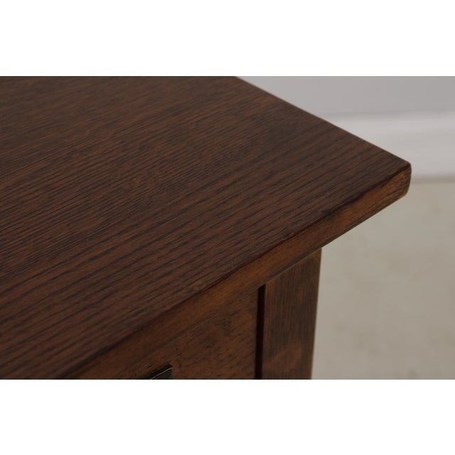 Wood Stickley Mission Oak 2 Drawer Server Console For Sale - Image 7 of 17