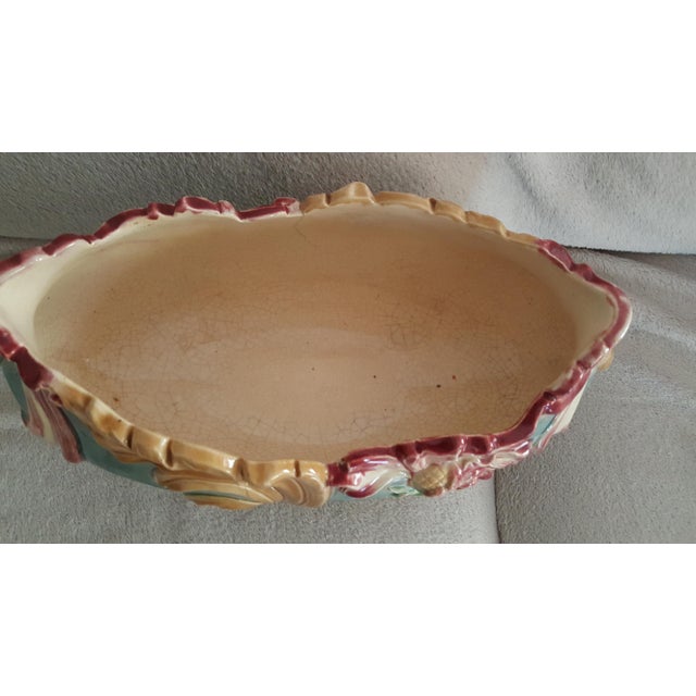 Pink Early 1900's Antique Majolica Centre Bowl For Sale - Image 8 of 10