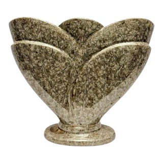 VTG Royal Haeger 12” Fossil Stone Art Deco Ceramic Vase Planter 1999 (St). For Sale