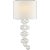 Julie Neill for Visual Comfort Signature Milazzo Medium Left Sconce in Burnished Silver Leaf & Crystal with Linen Shade For Sale