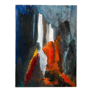 Mid-Century Abstract Oil on Canvas For Sale