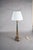 Hollywood Regency Tall Vintage Brass Table Lamp with Green Lacquered Column, 1950s For Sale - Image 3 of 9