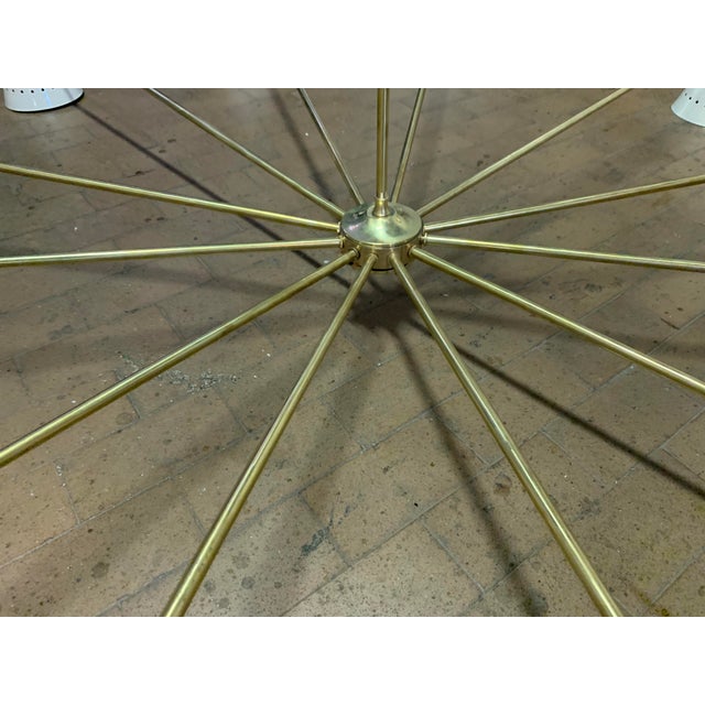 12-Arm Chandelier from Stilnovo, Milan, Italy, 1950s For Sale - Image 9 of 13