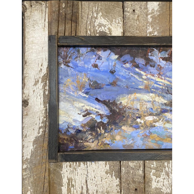 A Walk in the Woods ~ Lorie Batson, Original Oil Painting ~This Painting Captures a Quiet Peaceful Winter Scene Along a Snowy Creek. For Sale - Image 13 of 14