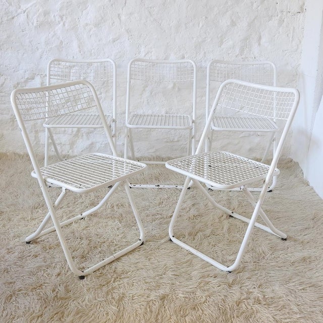 Mid-Century Modern Vintage Spanish Folding Chairs by Federico Giner, 1970s, Set of 5 For Sale - Image 3 of 16