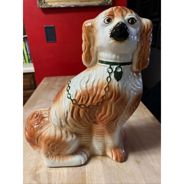 American Antique Decorated Staffordshire Spaniel Dog, Circa 1860's For Sale - Image 3 of 16