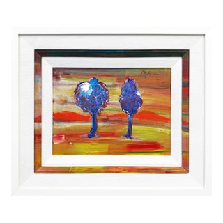Peter Max, Sunset (Custom Framed Original Painting on Canvas), 1988 For Sale
