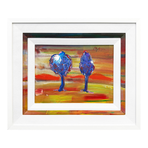 Peter Max, Sunset (Custom Framed Original Painting on Canvas), 1988