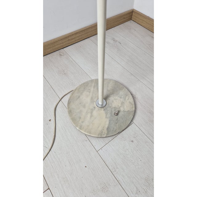 Torcion Model Floor Lamp in White, Chrome, White Glass and Marble Base from Stilnovo, 1950s For Sale - Image 11 of 14