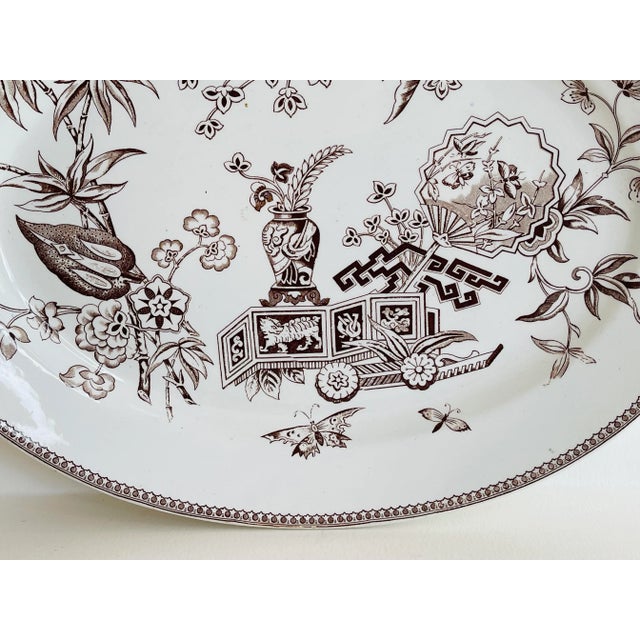 English English Ironstone Brown Transfer Ware Platter by T. Elsmore & Sons For Sale - Image 3 of 7