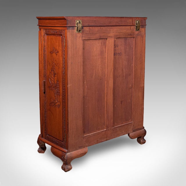 Wood Vintage Cocktail Cabinet, Hong Kong, Counterweighted Dry Bar, Mid Century, 1960 For Sale - Image 7 of 12