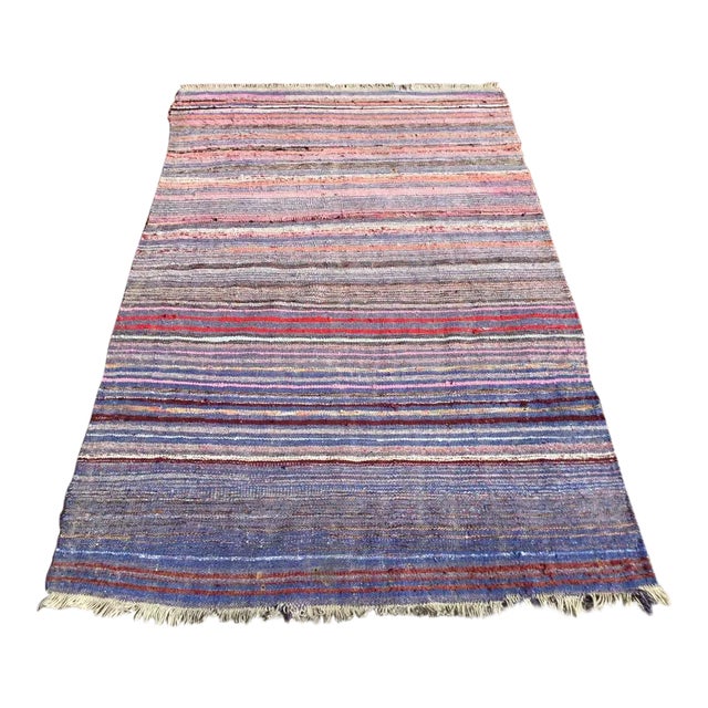 Modern Striped Kilim Rug - 54" X 82" For Sale