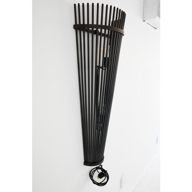 Set of Three Monumental Modernist Steel Rod Wall Sconces, Switzerland For Sale - Image 4 of 16