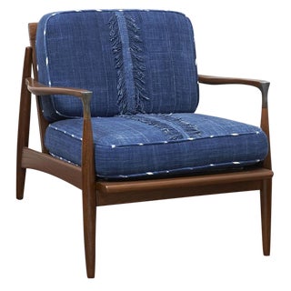 Indigo Mid Century Lounge Chair For Sale