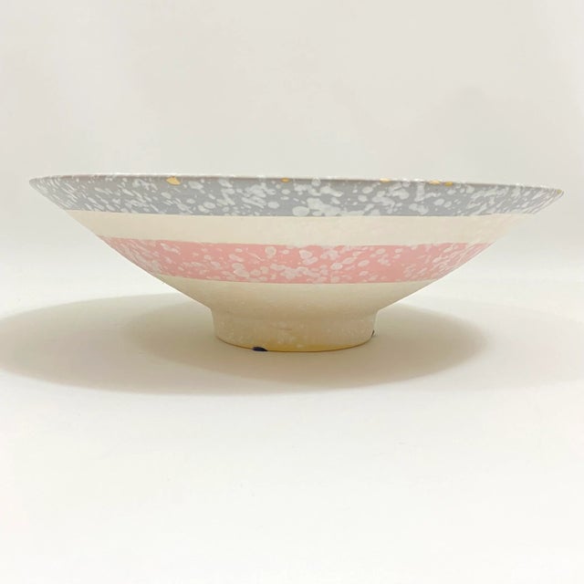 Ceramic 80s Maurice Ceramics Striped Catchall Bowl For Sale - Image 7 of 13